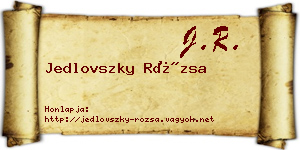 Jedlovszky Rózsa névjegykártya