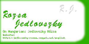 rozsa jedlovszky business card